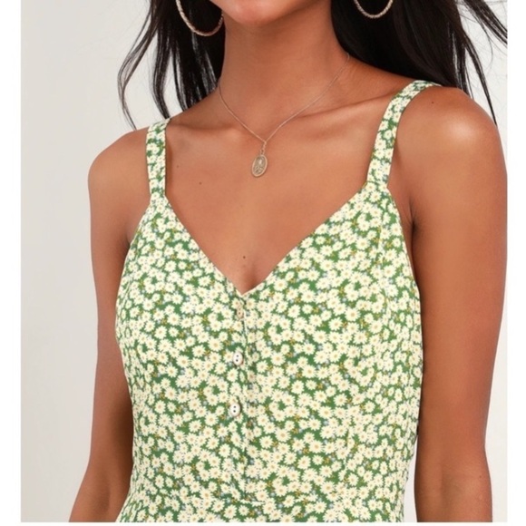 Lulus Green Floral Print Midi Dress - Picture 5 of 12
